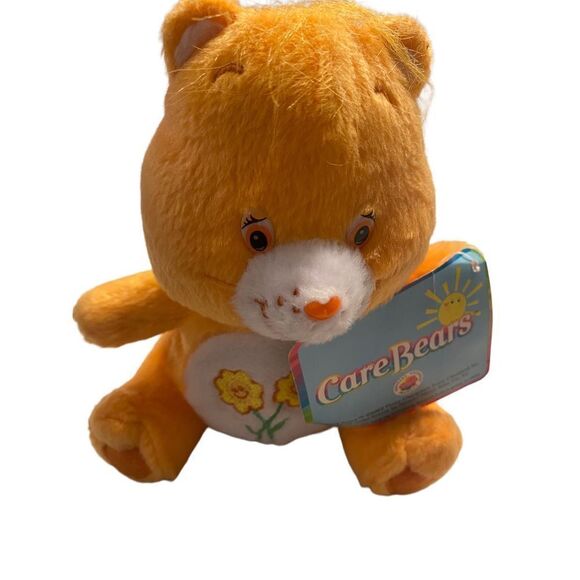 2003 Plush Friend Care Bear Orange Peach Yellow Flowers Stuffed Animal 7” with T - Picture 1 of 13